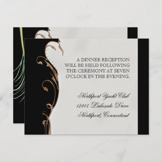 Peacock Feather in Swirls - Weddenschap Kaart (Voorkant / Achterkant)