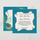 Peacock Feather in Swirls - Weddenschap Kaart (Voorkant / Achterkant)