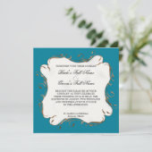 Peacock Feather in Swirls - Weddenschap Kaart (Staand voorkant)