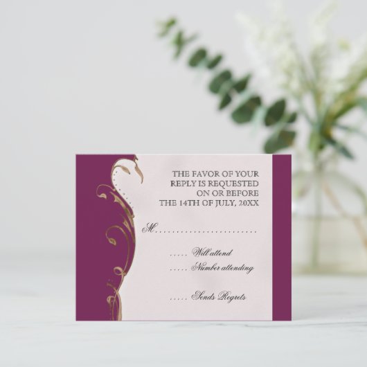 Peacock Feather in Swirls - Weddenschap Kaart (Staand voorkant)