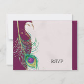 Peacock Feather in Swirls - Weddenschap Kaart (Achterkant)