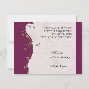 Peacock Feather in Swirls - Weddenschap Kaart