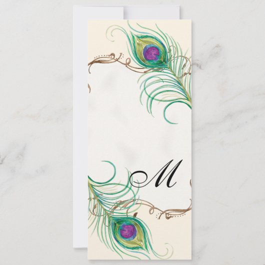 Peacock Feather in Swirls - Weddenschap Kaart (Achterkant)