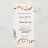 Peacock Feather in Swirls - Weddenschap Kaart (Voorkant / Achterkant)