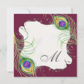 Peacock Feather in Swirls - Weddenschap Kaart (Achterkant)