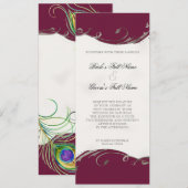 Peacock Feather in Swirls - Weddenschap Kaart (Voorkant / Achterkant)