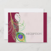 Peacock Feather in Swirls - Weddenschap Kaart (Achterkant)