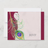 Peacock Feather in Swirls - Weddenschap Kaart (Achterkant)