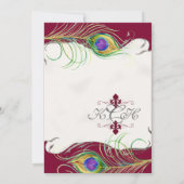 Peacock Feather in Swirls - Weddenschap Kaart (Achterkant)