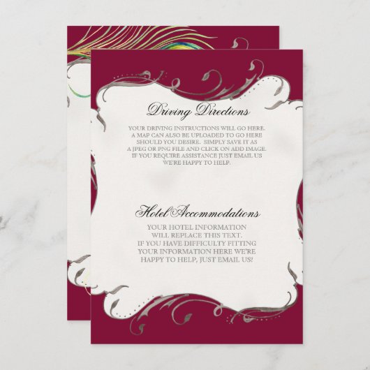 Peacock Feather in Swirls - Weddenschap Kaart (Voorkant / Achterkant)