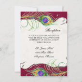 Peacock Feather in Swirls - Weddenschap Kaart (Achterkant)