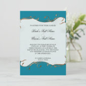 Peacock Feather in Swirls - Weddenschap Kaart (Staand voorkant)