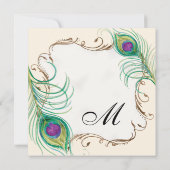 Peacock Feather in Swirls - Weddenschap Kaart (Achterkant)