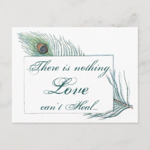Peacock Feather Inspirerend Love Quote Briefkaart