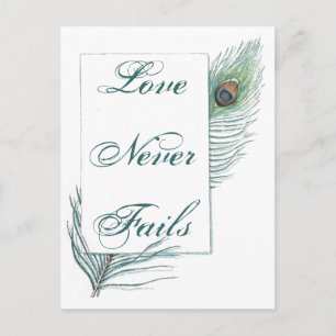 Peacock Feather Inspirerend Love Quote Briefkaart