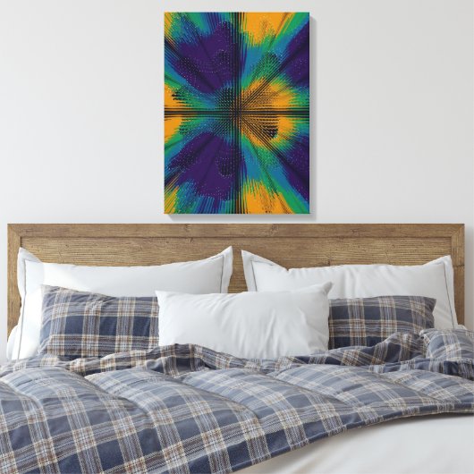 Peacock Feather Interference Pattern Canvas Afdruk (Insitu (Slaapkamer))