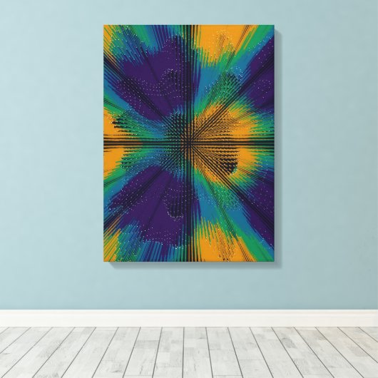 Peacock Feather Interference Pattern  Canvas Afdruk (Insitu (Houten vloer))
