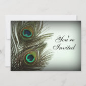 Peacock Feather Invitation - Foto Kaart (Voorkant)