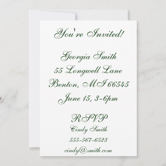 Peacock Feather Invitation - Foto Kaart (Achterkant)