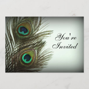 Peacock Feather Invitation - Foto Kaart