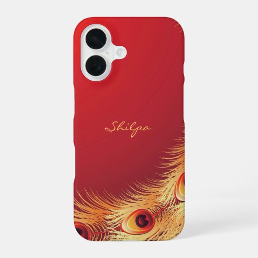 Peacock Feather iPhone 16 Hoesje (Achterkant)