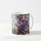 "Peacock Feather Iridescent Aesthetic Koffiemok (Voorkant rechts)
