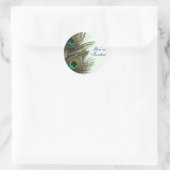 Peacock Feather Je bent Uitgenodigde Envelope Stic Ronde Sticker (Tas)