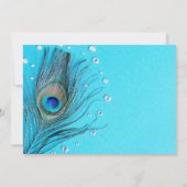 Peacock Feather Jewels Aqua Vrijgezellenfeest Kaart (Achterkant)