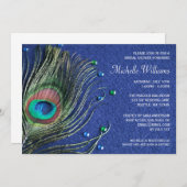 Peacock Feather Jewels Blue Vrijgezellenfeest Kaart (Voorkant / Achterkant)