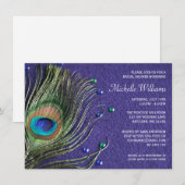 Peacock Feather Jewels Paars Vrijgezellenfeest Kaart (Voorkant / Achterkant)