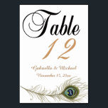 Peacock Feather Kaart<br><div class="desc">Peacock Feather Tafelnummerkaart met een elegante  uitstraling</div>