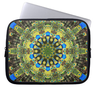 Peacock Feather Kaleidoscoop 1 Laptop Sleeve