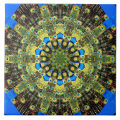 Peacock Feather Kaleidoscoop 1 Tegeltje (Voorkant)