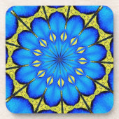 Peacock Feather Kaleidoscoop 4 Bier Onderzetter (Voorkant)