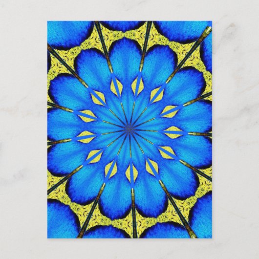 Peacock Feather Kaleidoscoop 4 Briefkaart (Voorkant)