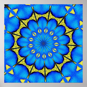 Peacock Feather Kaleidoscoop 4 Poster