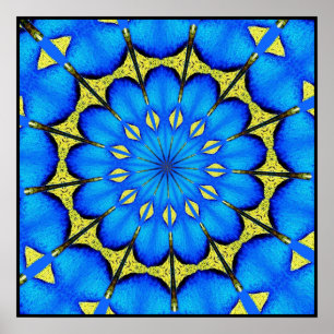 Peacock Feather Kaleidoscoop 4 Poster