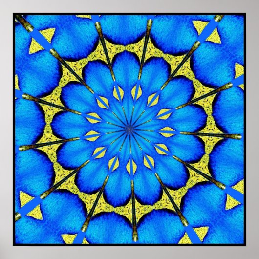Peacock Feather Kaleidoscoop 4 Poster (Voorkant)