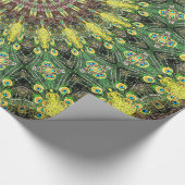 Peacock Feather Kaleidoscope Wrapping Paper 2 Cadeaupapier (Hoek)