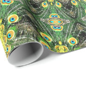 Peacock Feather Kaleidoscope Wrapping Paper 2 Cadeaupapier (Rol Hoek)