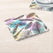 Peacock Feather Kartonnen Onderzetters (Gebogen)