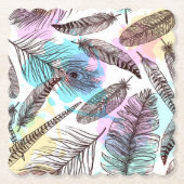 Peacock Feather Kartonnen Onderzetters (Voorkant)
