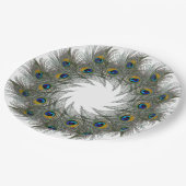 Peacock Feather Krans Papier Borden Papieren Bordje (Gekanteld)