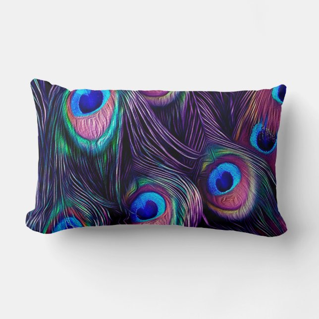 Peacock Feather Kussen (Voorkant)