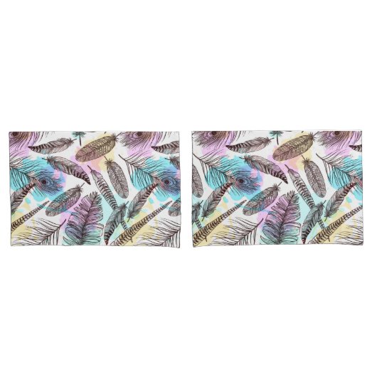 Peacock Feather Kussensloop (Voorkant-Set)