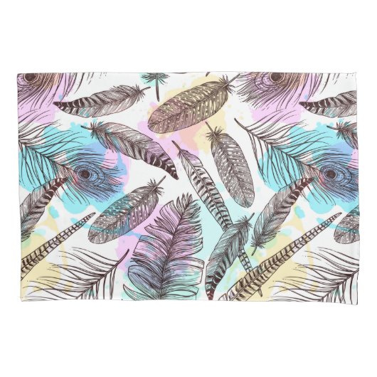 Peacock Feather Kussensloop (Voorkant-Links)