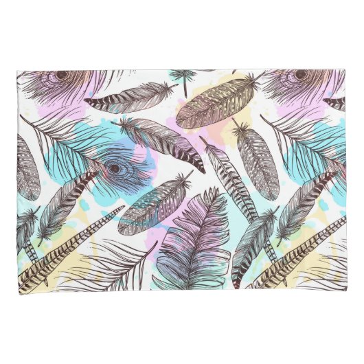 Peacock Feather Kussensloop (Voorkant-Rechts)