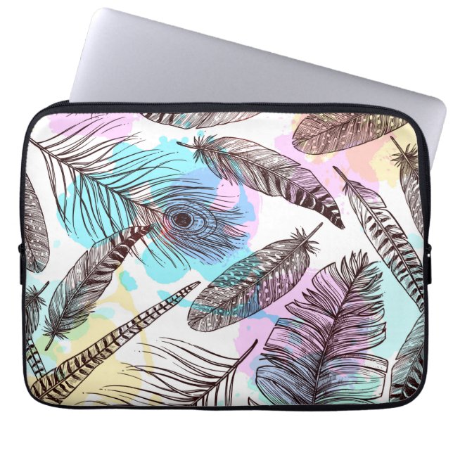 Peacock Feather Laptop Sleeve (Voorkant)