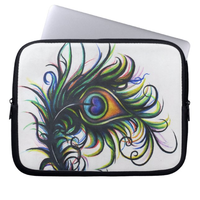Peacock Feather-laptoptas Laptop Sleeve (Voorkant)