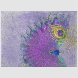 Peacock Feather Lavender Paars Gold-ontkoppelingsk Tissuepapier